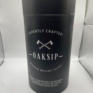 Oaksip Charred Wooden Bourbon Drinking Glass Bourbon Gifts for Men- 2 Cups